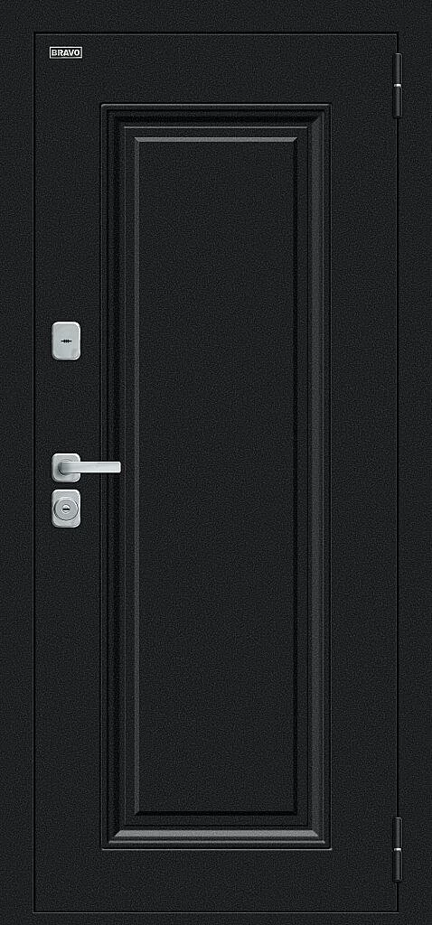 Входная дверь Thermo Флэш МФ/BChrome Букле черное/Cappuccino Melinga BR6215 внешняя сторона